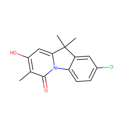 Cc1c(O)cc2n(c1=O)-c1ccc(Cl)cc1C2(C)C ZINC000006556304