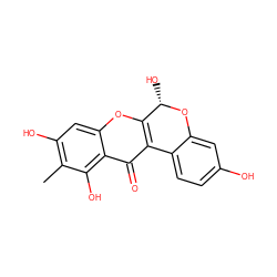 Cc1c(O)cc2oc3c(c(=O)c2c1O)-c1ccc(O)cc1O[C@H]3O ZINC000013378577