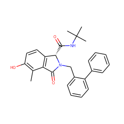 Cc1c(O)ccc2c1C(=O)N(Cc1ccccc1-c1ccccc1)[C@H]2C(=O)NC(C)(C)C ZINC000144312749