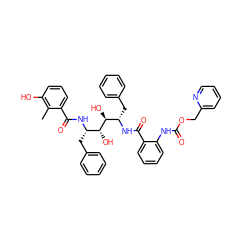 Cc1c(O)cccc1C(=O)N[C@@H](Cc1ccccc1)[C@@H](O)[C@@H](O)[C@H](Cc1ccccc1)NC(=O)c1ccccc1NC(=O)OCc1ccccn1 ZINC000027107092