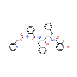 Cc1c(O)cccc1C(=O)N[C@@H](Cc1ccccc1)C[C@H](O)[C@H](Cc1ccccc1)NC(=O)c1ccccc1NC(=O)OCc1ccccn1 ZINC000027109254