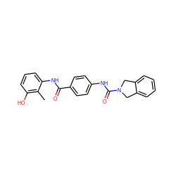 Cc1c(O)cccc1NC(=O)c1ccc(NC(=O)N2Cc3ccccc3C2)cc1 ZINC000166261665