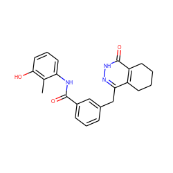 Cc1c(O)cccc1NC(=O)c1cccc(Cc2n[nH]c(=O)c3c2CCCC3)c1 ZINC000167708071