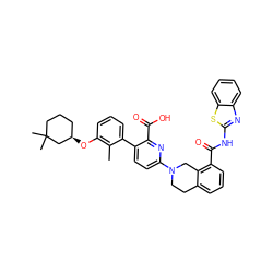 Cc1c(O[C@@H]2CCCC(C)(C)C2)cccc1-c1ccc(N2CCc3cccc(C(=O)Nc4nc5ccccc5s4)c3C2)nc1C(=O)O ZINC000223841989