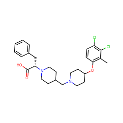 Cc1c(OC2CCN(CC3CCN([C@@H](Cc4ccccc4)C(=O)O)CC3)CC2)ccc(Cl)c1Cl ZINC000095576237