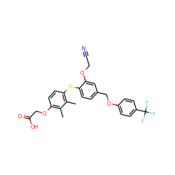 Cc1c(OCC(=O)O)ccc(Sc2ccc(COc3ccc(C(F)(F)F)cc3)cc2OCC#N)c1C ZINC000040973797