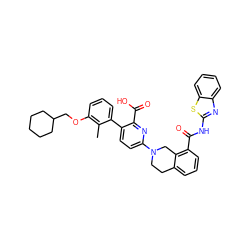 Cc1c(OCC2CCCCC2)cccc1-c1ccc(N2CCc3cccc(C(=O)Nc4nc5ccccc5s4)c3C2)nc1C(=O)O ZINC000144488250