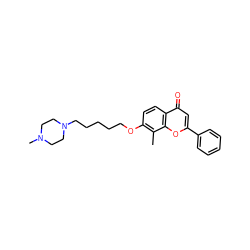 Cc1c(OCCCCCN2CCN(C)CC2)ccc2c(=O)cc(-c3ccccc3)oc12 ZINC000096271266