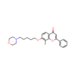 Cc1c(OCCCCCN2CCOCC2)ccc2c(=O)cc(-c3ccccc3)oc12 ZINC000096271249