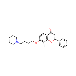 Cc1c(OCCCCN2CCCCC2)ccc2c(=O)cc(-c3ccccc3)oc12 ZINC000096271253