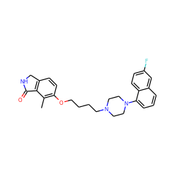 Cc1c(OCCCCN2CCN(c3cccc4cc(F)ccc34)CC2)ccc2c1C(=O)NC2 ZINC000064548733