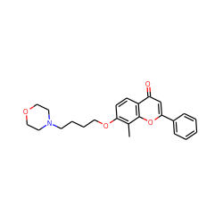 Cc1c(OCCCCN2CCOCC2)ccc2c(=O)cc(-c3ccccc3)oc12 ZINC000096271250