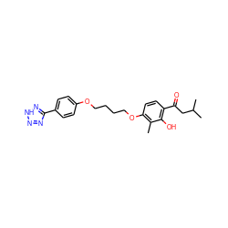 Cc1c(OCCCCOc2ccc(-c3nn[nH]n3)cc2)ccc(C(=O)CC(C)C)c1O ZINC000003947706