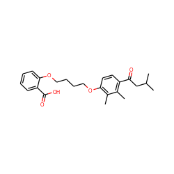 Cc1c(OCCCCOc2ccccc2C(=O)O)ccc(C(=O)CC(C)C)c1C ZINC000169351396