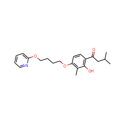 Cc1c(OCCCCOc2ccccn2)ccc(C(=O)CC(C)C)c1O ZINC000028358113