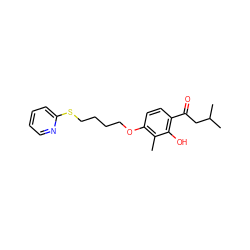 Cc1c(OCCCCSc2ccccn2)ccc(C(=O)CC(C)C)c1O ZINC000028361224