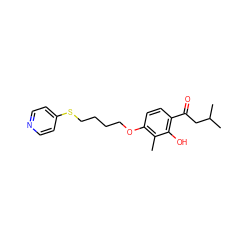 Cc1c(OCCCCSc2ccncc2)ccc(C(=O)CC(C)C)c1O ZINC000028352678