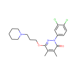 Cc1c(OCCCN2CCCCC2)nn(-c2ccc(Cl)c(Cl)c2)c(=O)c1C ZINC000653861144