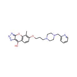 Cc1c(OCCCN2CCN(Cc3ccccn3)CC2)ccc2c(O)c3nnnc-3oc12 ZINC000100028214