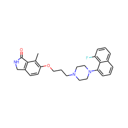 Cc1c(OCCCN2CCN(c3cccc4cccc(F)c34)CC2)ccc2c1C(=O)NC2 ZINC000064548736