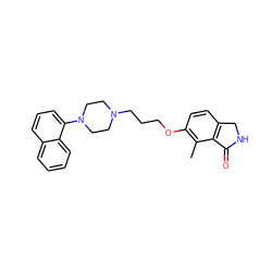 Cc1c(OCCCN2CCN(c3cccc4ccccc34)CC2)ccc2c1C(=O)NC2 ZINC000064548451