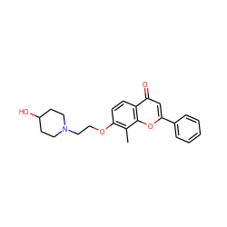 Cc1c(OCCN2CCC(O)CC2)ccc2c(=O)cc(-c3ccccc3)oc12 ZINC000096271274