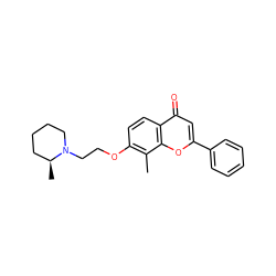 Cc1c(OCCN2CCCC[C@@H]2C)ccc2c(=O)cc(-c3ccccc3)oc12 ZINC000096271257