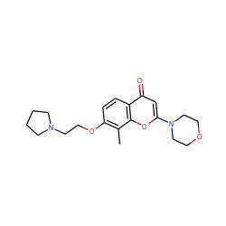 Cc1c(OCCN2CCCC2)ccc2c(=O)cc(N3CCOCC3)oc12 ZINC000000604184