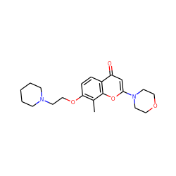 Cc1c(OCCN2CCCCC2)ccc2c(=O)cc(N3CCOCC3)oc12 ZINC000001894412