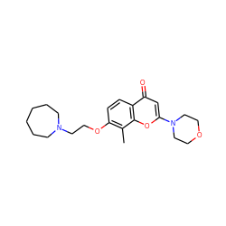 Cc1c(OCCN2CCCCCC2)ccc2c(=O)cc(N3CCOCC3)oc12 ZINC000013832080