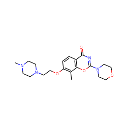 Cc1c(OCCN2CCN(C)CC2)ccc2c(=O)nc(N3CCOCC3)oc12 ZINC000028713200