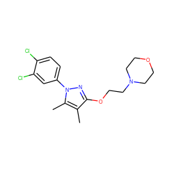 Cc1c(OCCN2CCOCC2)nn(-c2ccc(Cl)c(Cl)c2)c1C ZINC000038238497