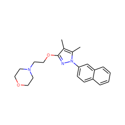 Cc1c(OCCN2CCOCC2)nn(-c2ccc3ccccc3c2)c1C ZINC000095557384