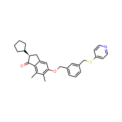 Cc1c(OCc2cccc(CSc3ccncc3)c2)cc2c(c1C)C(=O)[C@@H](C1CCCC1)C2 ZINC000028343986