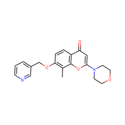 Cc1c(OCc2cccnc2)ccc2c(=O)cc(N3CCOCC3)oc12 ZINC000000604180