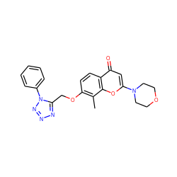 Cc1c(OCc2nnnn2-c2ccccc2)ccc2c(=O)cc(N3CCOCC3)oc12 ZINC000013832086