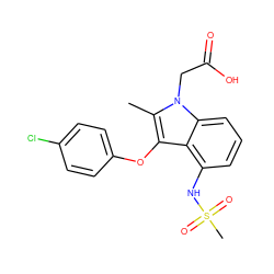 Cc1c(Oc2ccc(Cl)cc2)c2c(NS(C)(=O)=O)cccc2n1CC(=O)O ZINC000035932928