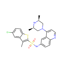 Cc1c(S(=O)(=O)Nc2ccc3nccc(N4C[C@H](C)N[C@H](C)C4)c3c2)sc2ccc(Cl)cc12 ZINC000026726922