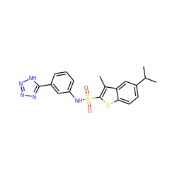 Cc1c(S(=O)(=O)Nc2cccc(-c3nnn[nH]3)c2)sc2ccc(C(C)C)cc12 ZINC000114605305