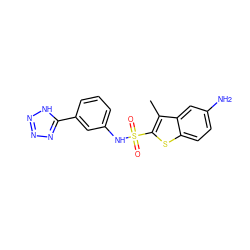 Cc1c(S(=O)(=O)Nc2cccc(-c3nnn[nH]3)c2)sc2ccc(N)cc12 ZINC000114606361