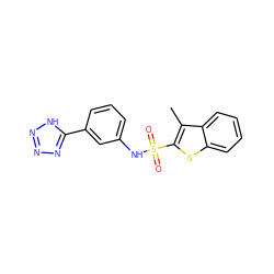 Cc1c(S(=O)(=O)Nc2cccc(-c3nnn[nH]3)c2)sc2ccccc12 ZINC000114604347