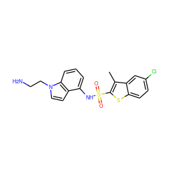 Cc1c(S(=O)(=O)Nc2cccc3c2ccn3CCN)sc2ccc(Cl)cc12 ZINC000028468214