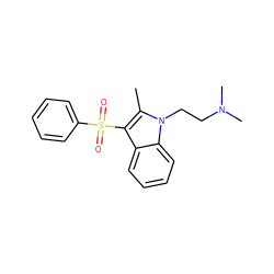 Cc1c(S(=O)(=O)c2ccccc2)c2ccccc2n1CCN(C)C ZINC000003927129