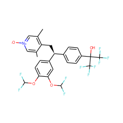 Cc1c[n+]([O-])cc(C)c1C[C@@H](c1ccc(C(O)(C(F)(F)F)C(F)(F)F)cc1)c1ccc(OC(F)F)c(OC(F)F)c1 ZINC000036268740