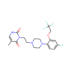 Cc1c[nH]c(=O)n(CCN2CCN(c3ccc(F)cc3OCC(F)(F)F)CC2)c1=O ZINC000013489995