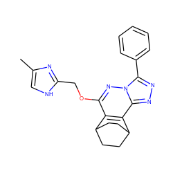 Cc1c[nH]c(COc2nn3c(-c4ccccc4)nnc3c3c2C2CCC3CC2)n1 ZINC000013610420