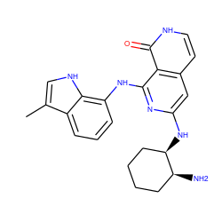 Cc1c[nH]c2c(Nc3nc(N[C@@H]4CCCC[C@@H]4N)cc4cc[nH]c(=O)c34)cccc12 ZINC000169342734