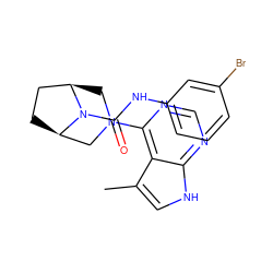 Cc1c[nH]c2ncnc(N3C[C@@H]4CC[C@H](C3)N4C(=O)Nc3cccc(Br)c3)c12 ZINC000045319178