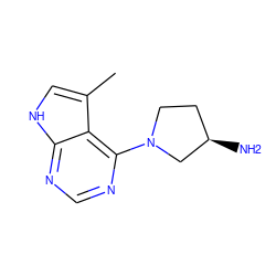 Cc1c[nH]c2ncnc(N3CC[C@@H](N)C3)c12 ZINC000053296500