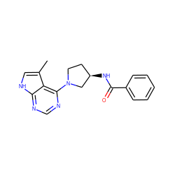 Cc1c[nH]c2ncnc(N3CC[C@@H](NC(=O)c4ccccc4)C3)c12 ZINC000053244018